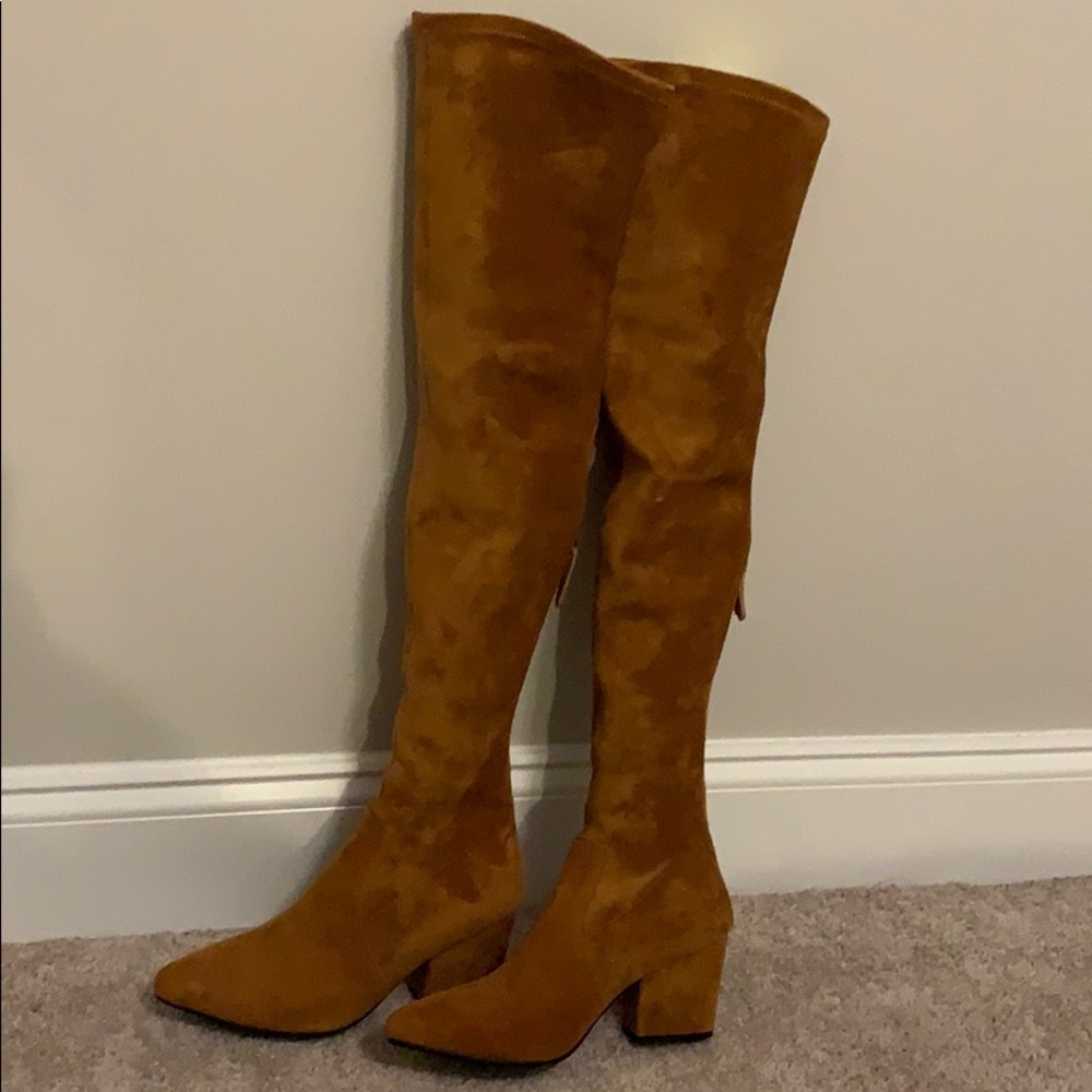 Over The Knee Light Brown Boots, Never Worn!
